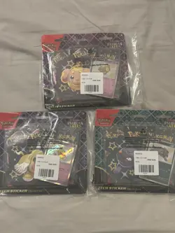 Pokemon TCG Paldean Fates Tech Sticker Collection 3 Pack Blister 3X New & Sealed - Image 1