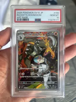 2025 Pokemon SV JP sv10 Rocket's Houndoom Art Rare #100/098 PSA 10 - Image 1