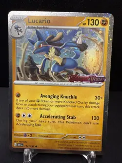 Lucario 114/198 Cosmos Holo Scarlet & Violet Stamped Pokemon TCG Near Mint - Image 1