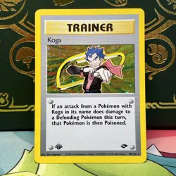 Koga Holo SWIRL 19/132 1st Edition Gym Challenge Pokemon LP + - Image 1