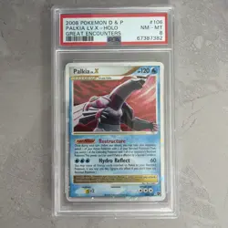 2008 POKEMON DIAMOND & PEARL GREAT ENCOUNTERS #106 PALKIA LV.X-HOLO PSA 8 - Image 1