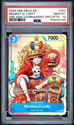 2024 One Piece EN Monkey D. Luffy 2nd Anniversary Tournament #P-043 PSA 10🔥🔥 - Image 1