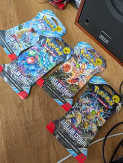 4 Sleeved Stellar Crown Packs Pokemon TCG Factory Sealed - Image 1