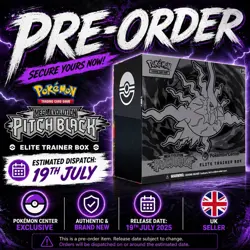 Pokemon Mega Evolution Pitch Black Pokemon Center ETB New Sealed Pre Order - Image 1