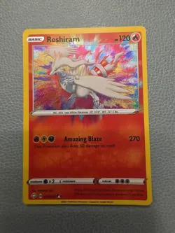Pokemon TCG Reshiram Shining Fates Holo Card 017/072 Amazing Rare - Image 1