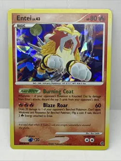 Entei LV.43 Cracked Ice Holo Pokemon TCG Card 4/132 Secret Wonders NM - Image 1