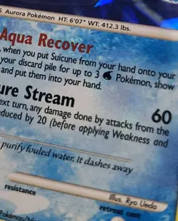 2007 Pokemon Suicune Secret Wonders Cracked Ice Holo Bleed Promo Card 19/132 NM - Image 3