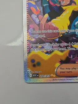 Pokemon Trainer Supporter Canari Full Art Holo Card 291/217 English - Image 2