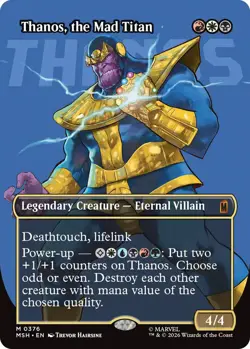 x1 Thanos, the Mad Titan (0376) - Foil - Borderless M MTG Marvel Super Heroes M/ - Image 1