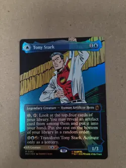MTG Tony Stark The Invincible Iron Man M 0392 Foil Borderless MSH Marvel - Image 1