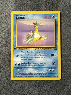 Pokemon 1st EDITION Lapras #25/62 Non-Holo Rare - 1999 Fossil Set - LP to NM - Image 1