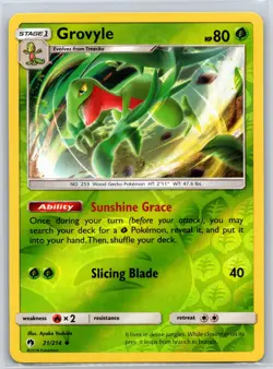 Grovyle 21/214 UC Lost Thunder Reverse Holo LP Pokemon - Image 1