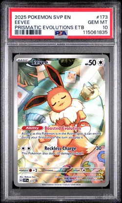 2025 POKEMON SVP EN-SV BLACK STAR PROMO #173 EEVEE PSA 10 - Image 1