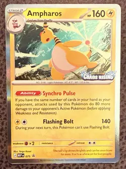 Ampharos 075 Chaos Rising HP 160 Stage 2 Rare Light Pokemon TCG stamped - Image 1