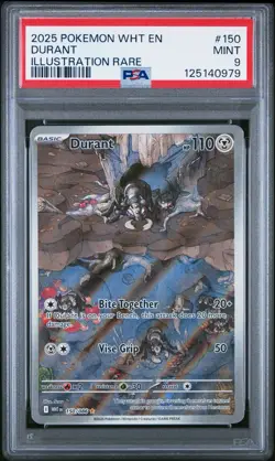 2025 Pokemon White Flare # 150 Durant Illustration Rare PSA 9 MINT Free Shipping - Image 1