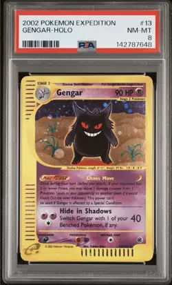 Pokemon 2002 Expedition Base Set Gengar Holo Rare #13/165 PSA 8 English - Image 1