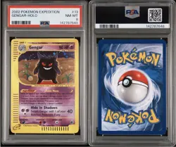 Pokemon 2002 Expedition Base Set Gengar Holo Rare #13/165 PSA 8 English - Image 3