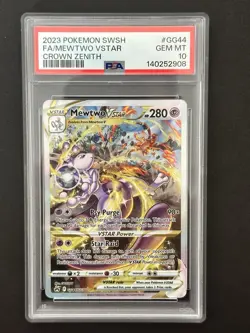 2023 Pokemon SWSH Mewtwo VStar PSA 10 #GG44 Crown Zenith - Image 1