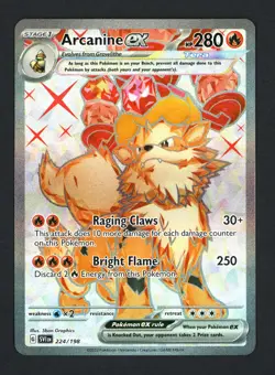 Arcanine ex 224/198 SV01: Scarlet & Violet Base Set Holofoil Ultra Rare Pokemon - Image 1
