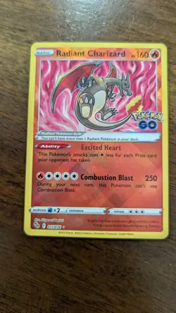 Pokemon TCG Radiant Charizard 011/078 Pokemon GO Holo Rare 2022 English 160 HP - Image 3