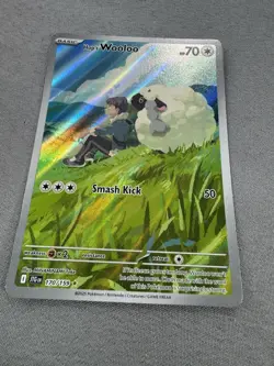 2025 POKEMON JOURNEY TOGETHER HOP'S WOOLOO 170/159 (IR) ILLUSTRATION RARE MINT - Image 3