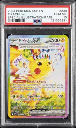 2024 POKEMON SSP EN-SURGING SPARKS SPECIAL ILLUSTRATION RARE PIKACHU EX PSA 10 - Image 1