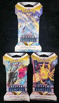 3 Pokemon Silver Tempest Sleeved Booster Packs - All 3 Art covers - New & Sealed - Image 1