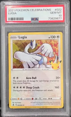 2021 POKEMON CELEBRATIONS #022 LUGIA PSA 10 - Image 1