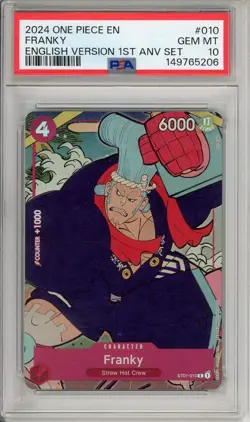 One Piece Graded: Franky ST01-010 1st Anniversary Set PSA 10 - Image 1