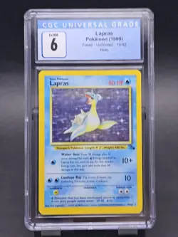 CGC 6 EX/NM Lapras 1999 Fossil Unlimited 10/62 Holo Pokemon Card - Image 1