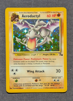 Pokemon Card - Aerodactyl #1/62 - Rare Holo - WOTC Fossil Set Vintage 1999 LP-NM - Image 1