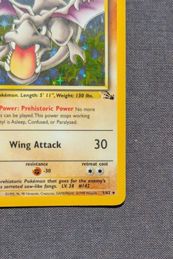 Pokemon Card - Aerodactyl #1/62 - Rare Holo - WOTC Fossil Set Vintage 1999 LP-NM - Image 4