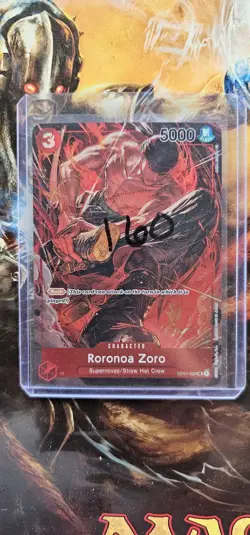 One Piece Roronoa Zoro L OP01-001 Parallel Card Game 25th Edition NM Condition - Image 1