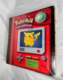 Vtg Pokemon Card 3 Ring Binder 1999 Pokedex Nintendo Vintage Pikachu Meowth 41365040775 - Image 1