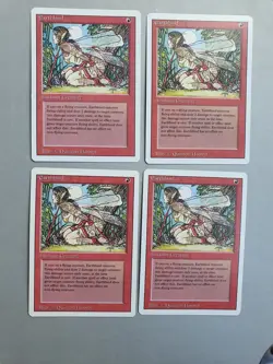 Earthbind x4 PLAYSET , MTG Revised Ed. (1994) Common Red Enchant Creature NM - Image 1