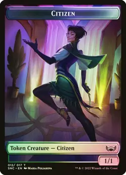 Magic The Gathering MTG CITIZEN // CAT TOKEN FOIL Streets of New Capenna NM - Image 1