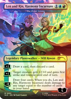 MTG THE ROYAL SCIONS (LEN AND RIN, HARMONY INCARNATE) FOIL Secret Lair NM - Image 1