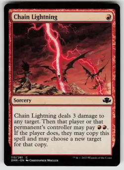 Chain Lightning 113 Common Dominaria Remastered Magic: The Gathering Near Mint - Image 1