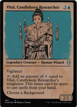 Vhal, Candlekeep Researcher (Showcase) - FOIL - U Commander Legends: Battle for - Image 1