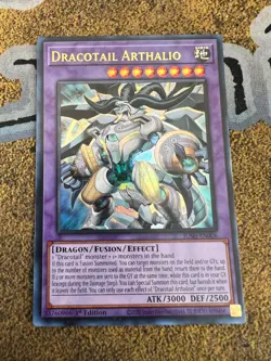 Yugioh Dracotail Arthalion JUSH-EN006 Ultra Rare 1st Edition - MISPRINT NM - Image 1