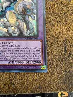 Yugioh Dracotail Arthalion JUSH-EN006 Ultra Rare 1st Edition - MISPRINT NM - Image 4