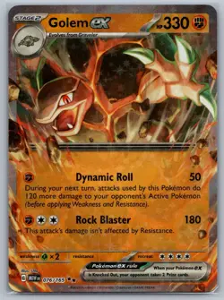 Pokemon Scarlet & Violet 151 - Golem EX 076 NM - Image 1