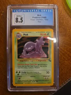 CGC 8.5 MN/MINT+ 1999 Pokemon ~ Muk ~ Fossil - 1st Edition - 28/62 Non-Holo - Image 1