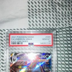 Umbreon VMAX Pokemon TCG Evolving Skies 095/203 PSA 10 Ultra Rare Holo FA - Image 2