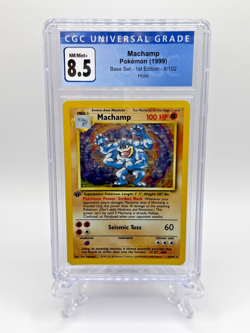 1999 Pokemon Base Set 1st Edition Machamp Rare Holo ~ 8/102 ~ CGC 8.5! - Image 1