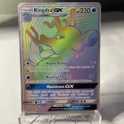 Pokemon TCG Kingdra GX Full Art Hyper Rare SM155 lp - Image 1