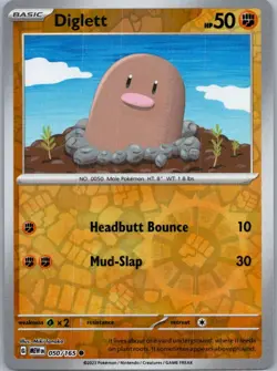 Pokemon Diglett SV: Scarlet & Violet 151 050/165 Near Mint NM Reverse Holo - Image 1