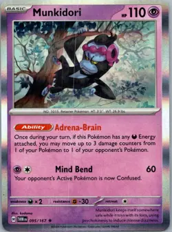 Pokemon Munkidori SV06: Twilight Masquerade 095/167 Near Mint NM Holo Rare - Image 1