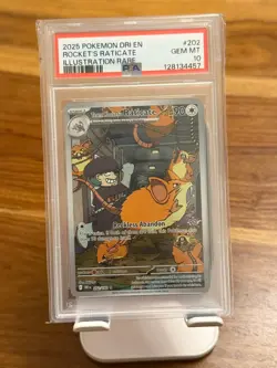 Team Rocket's Raticate Pokemon 202/182 Sv10: Destined Rivals Holo PSA 10 - Image 1