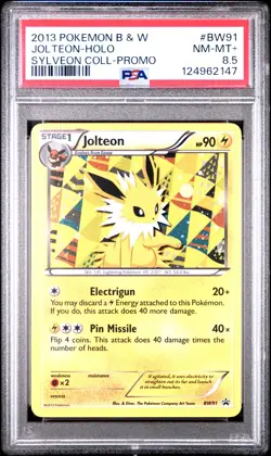2013 POKEMON BLACK & WHITE PROMO SYLVEON COLLECTION #BW91 JOLTEON-HOLO PSA 8.5 - Image 1